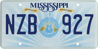 MS license plate NZB927