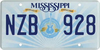 MS license plate NZB928