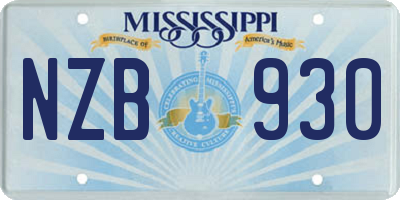 MS license plate NZB930