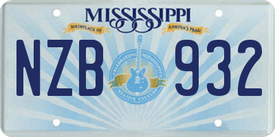 MS license plate NZB932