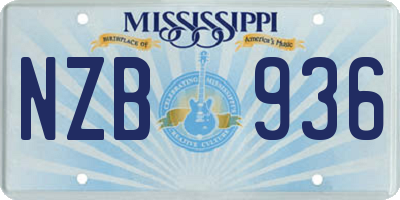 MS license plate NZB936
