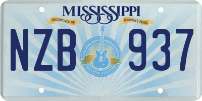 MS license plate NZB937
