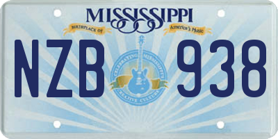 MS license plate NZB938