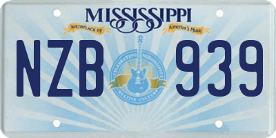 MS license plate NZB939