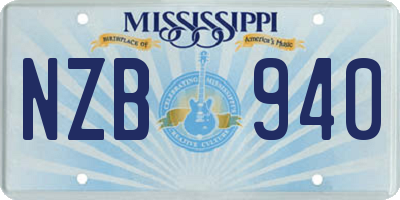 MS license plate NZB940
