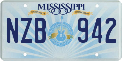 MS license plate NZB942
