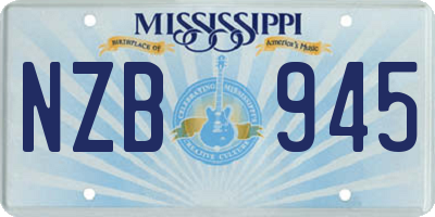 MS license plate NZB945