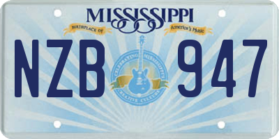 MS license plate NZB947