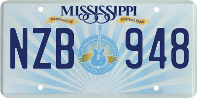 MS license plate NZB948