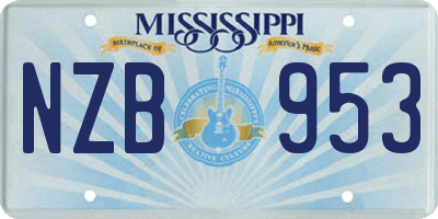 MS license plate NZB953