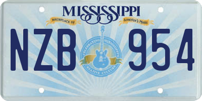 MS license plate NZB954