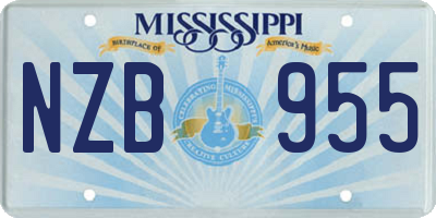 MS license plate NZB955