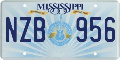 MS license plate NZB956
