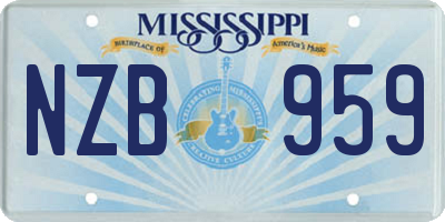 MS license plate NZB959