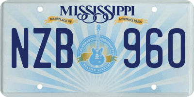 MS license plate NZB960