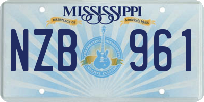 MS license plate NZB961