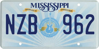 MS license plate NZB962