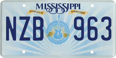 MS license plate NZB963