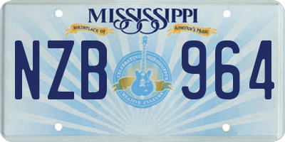 MS license plate NZB964