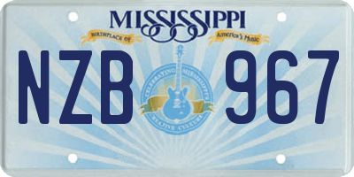 MS license plate NZB967