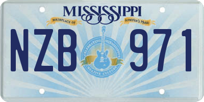 MS license plate NZB971