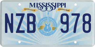 MS license plate NZB978