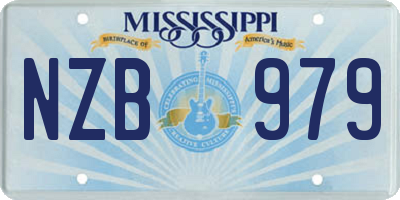 MS license plate NZB979