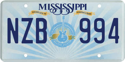 MS license plate NZB994