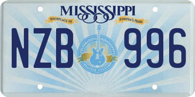 MS license plate NZB996