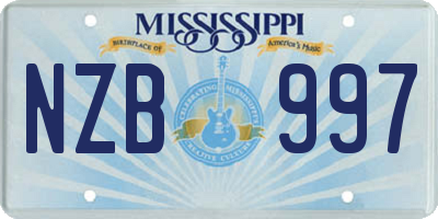 MS license plate NZB997