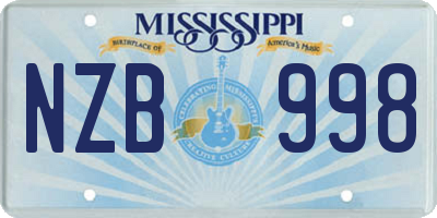 MS license plate NZB998