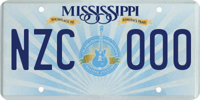 MS license plate NZC000