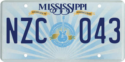 MS license plate NZC043