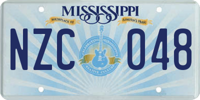 MS license plate NZC048