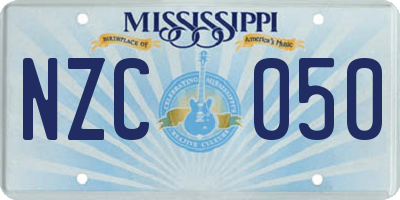 MS license plate NZC050