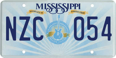 MS license plate NZC054