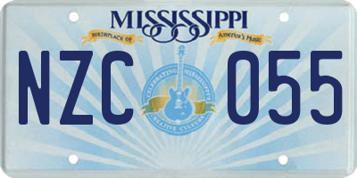 MS license plate NZC055