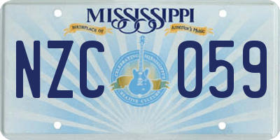 MS license plate NZC059
