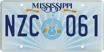 MS license plate NZC061