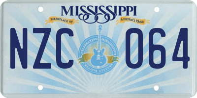 MS license plate NZC064