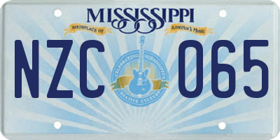 MS license plate NZC065