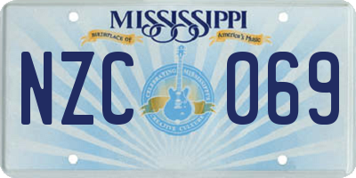 MS license plate NZC069