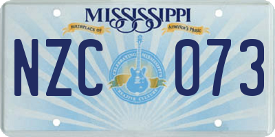 MS license plate NZC073