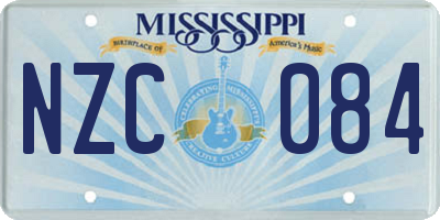 MS license plate NZC084