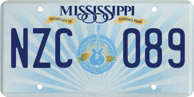 MS license plate NZC089