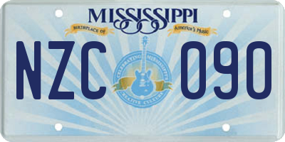 MS license plate NZC090