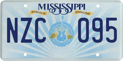 MS license plate NZC095