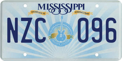 MS license plate NZC096