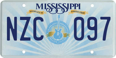 MS license plate NZC097