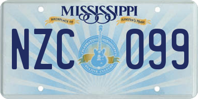 MS license plate NZC099